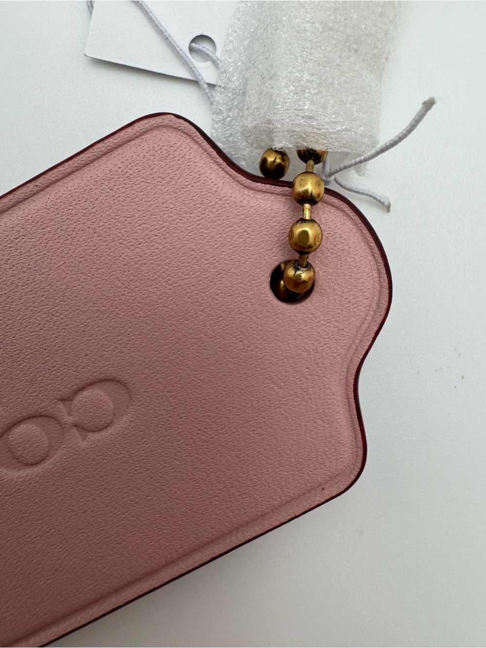 NWT Coach CBA17 Large Leather Hangtag Bag Charm Aurora Pink Hang Tag - Picture 12 of 14